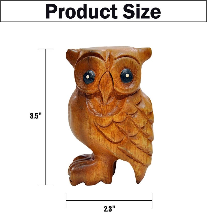 GOGHOST 3 Pcs Handmade Wooden Percussion Instruments Animal Set, 4 Inch Wooden Frog, 4 Inch Wooden Cricket, and 3.5 Inch Wooden Owl, Artistic Craft and Unique Gift (Medium) - Image 2